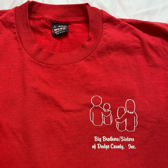 Vintage Screen Stars Best Dodge County Big Brother Red T-Shirt VTG Single Stitch - Picture 1 of 7